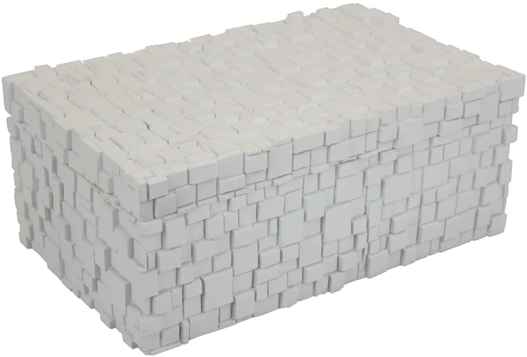 Geo White Textured Decorative Box-1