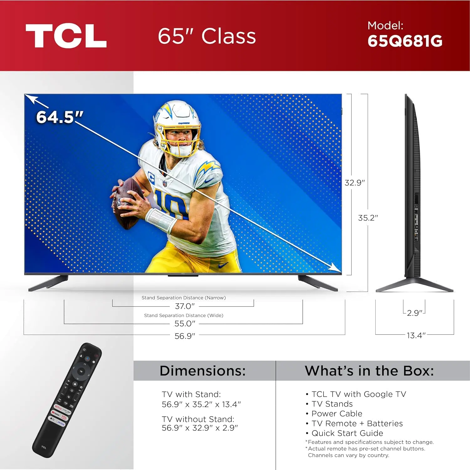 65Q681G TCL 65  Q68 4K UHD HDR QLED Smart TV-3