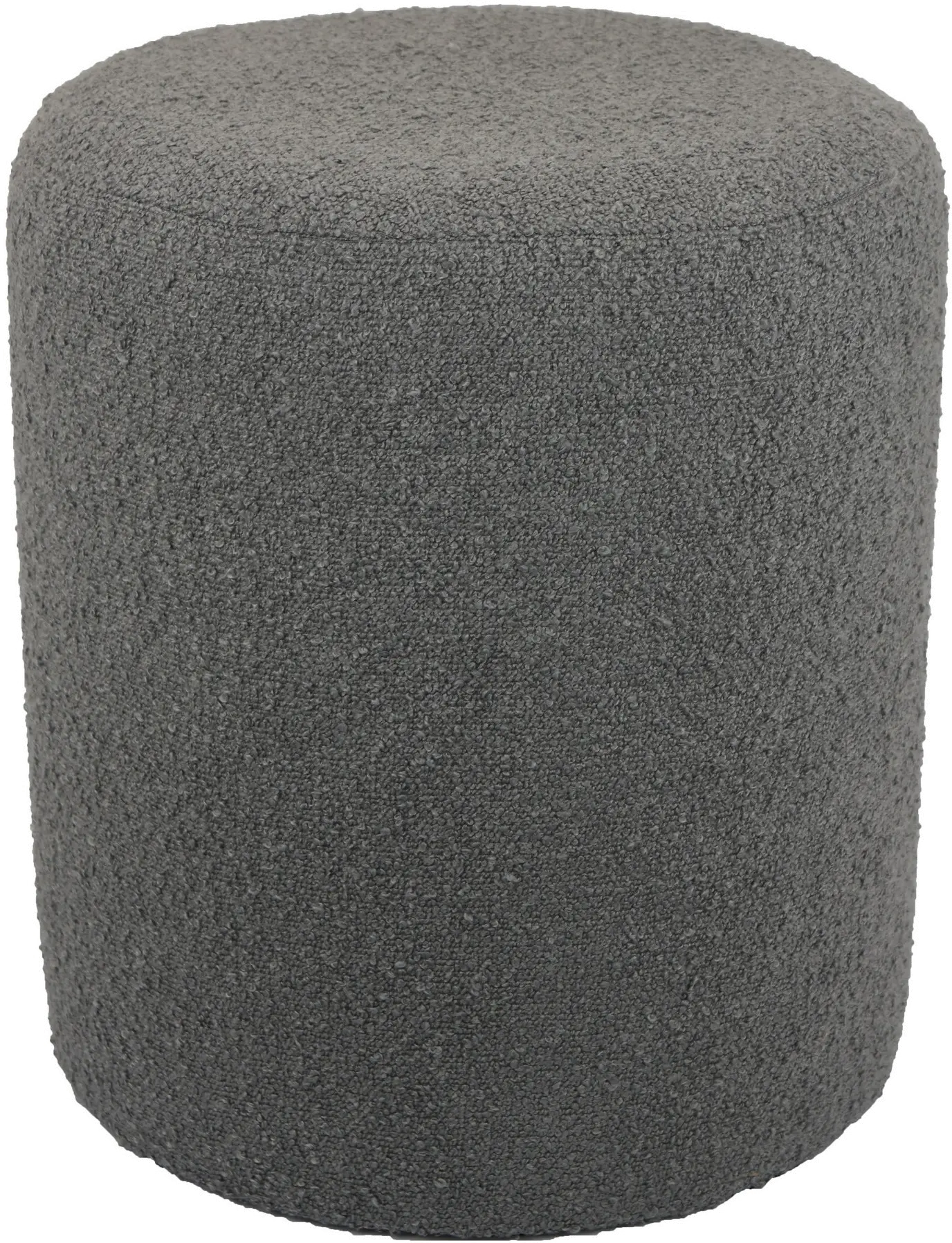 Gregg Gray Boucle Round Ottoman-1