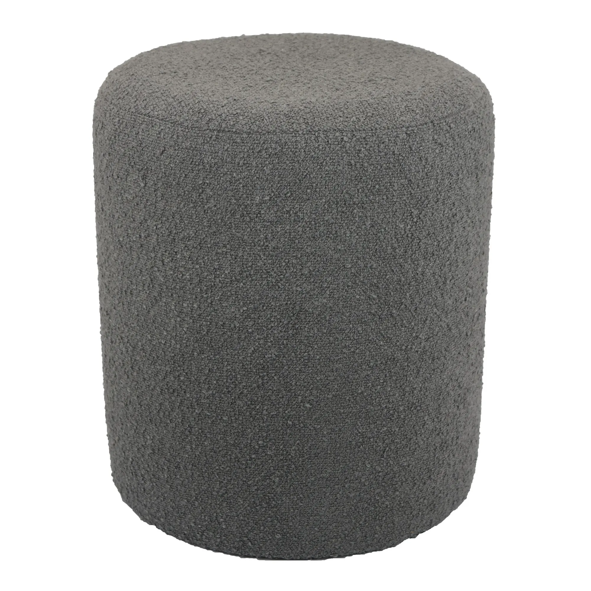 Gregg Gray Boucle Round Ottoman-1