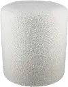 Gregg White Boucle Round Ottoman