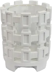 5.75  White Tabletop Candle Holder