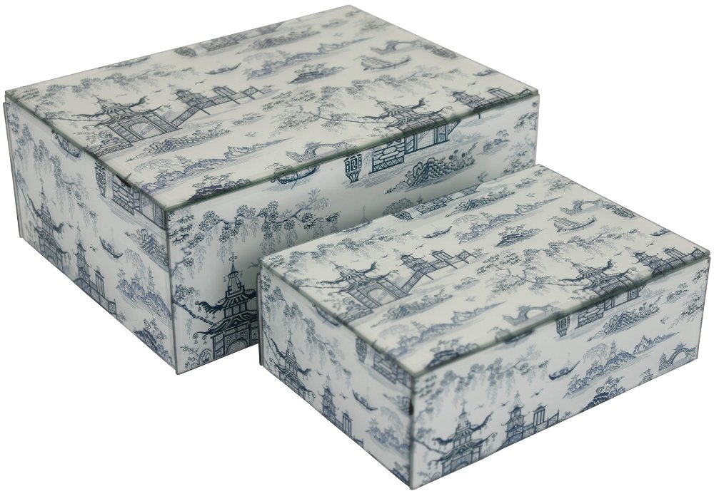 Decorative Blue Tone Box Set of 2