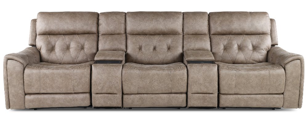 Anniston Fog Beige 5 Piece Home Theater Seating Set
