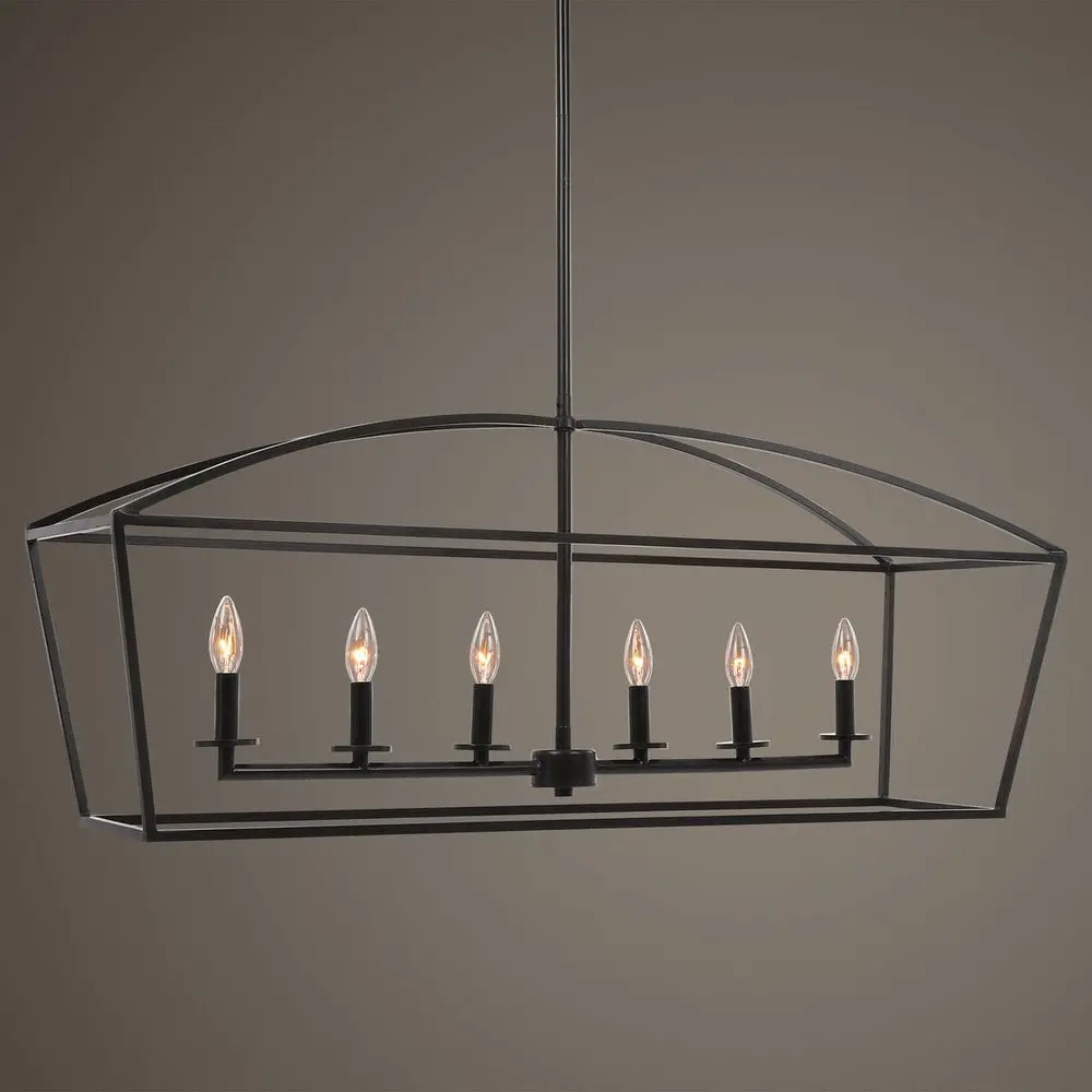 Clayton 6 Light Linear Chandelier-1