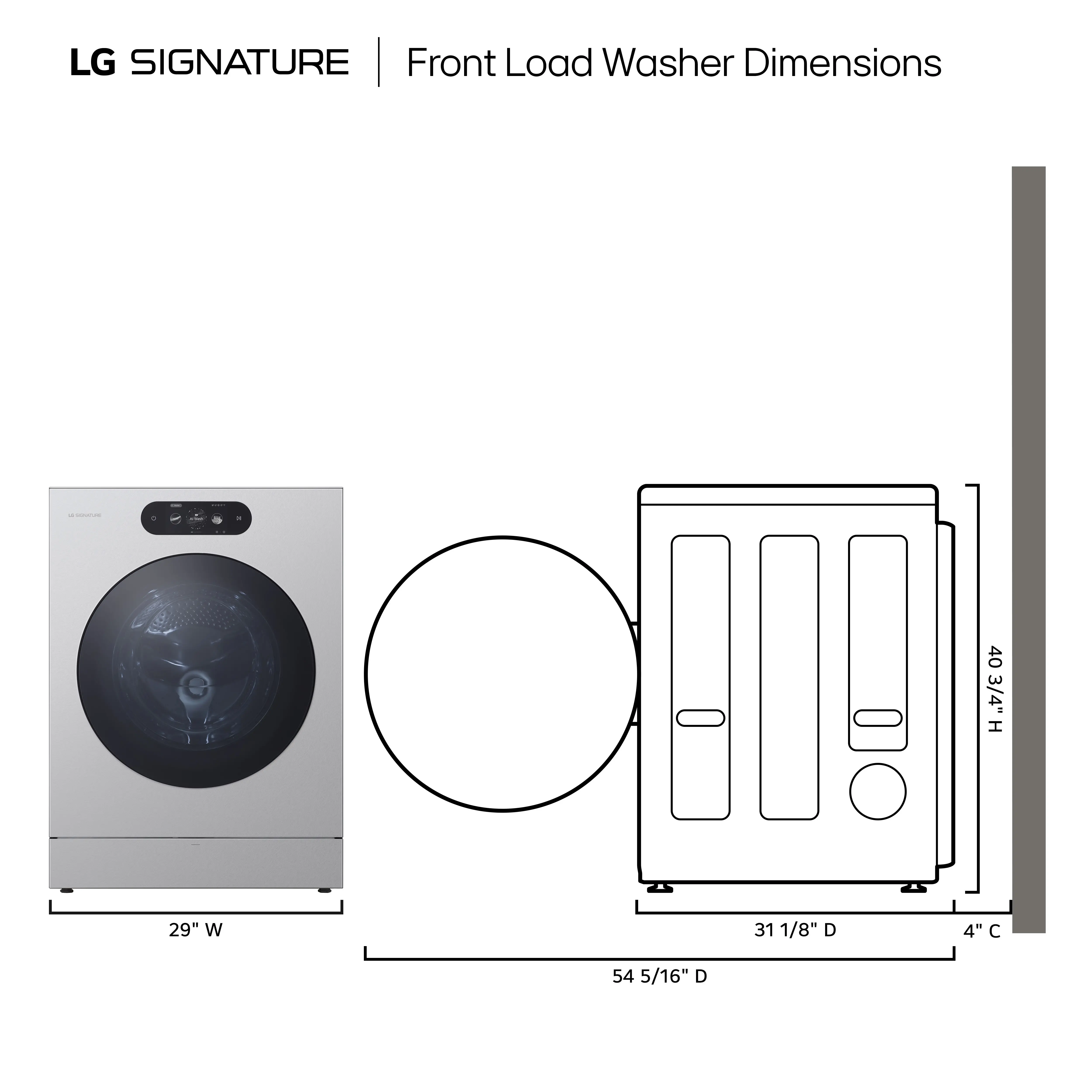 WM9900HSA LG SIGNATURE 5.8 Cu Ft Smart AI Front Load Washer - Platinum Steel-3