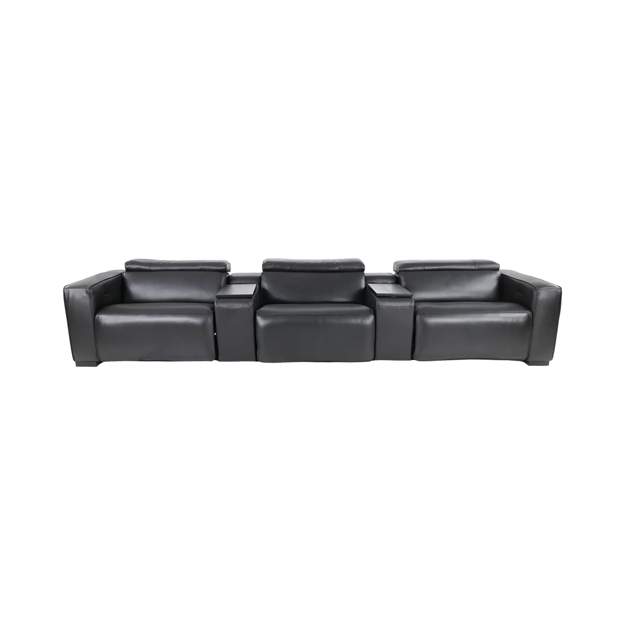 Softee Blackberry Leather 5-Piece Power Reclining Home Theater Set