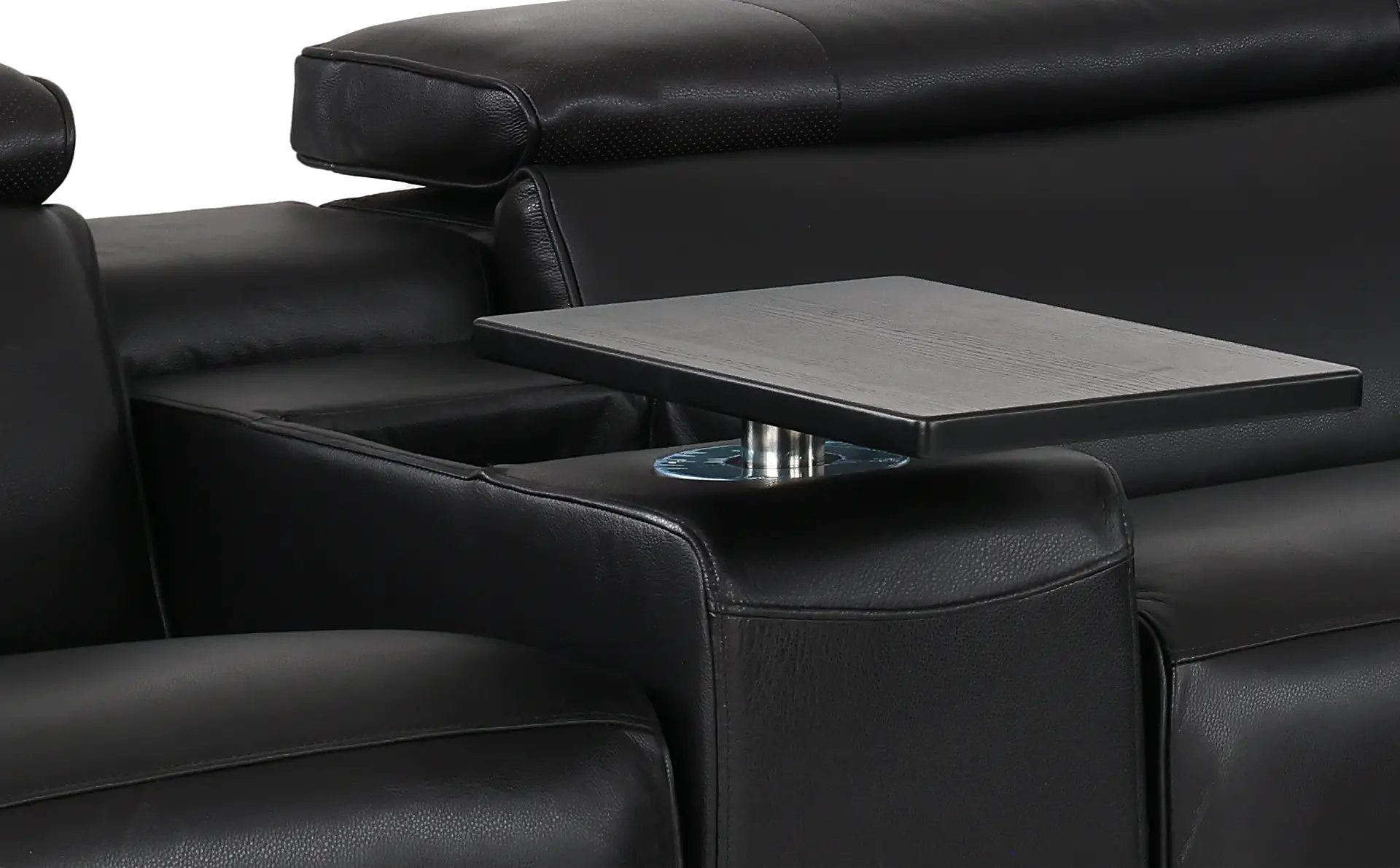 Softee Blackberry Leather 5-Piece Power Reclining Home Theater Set with 3D Sound System-6