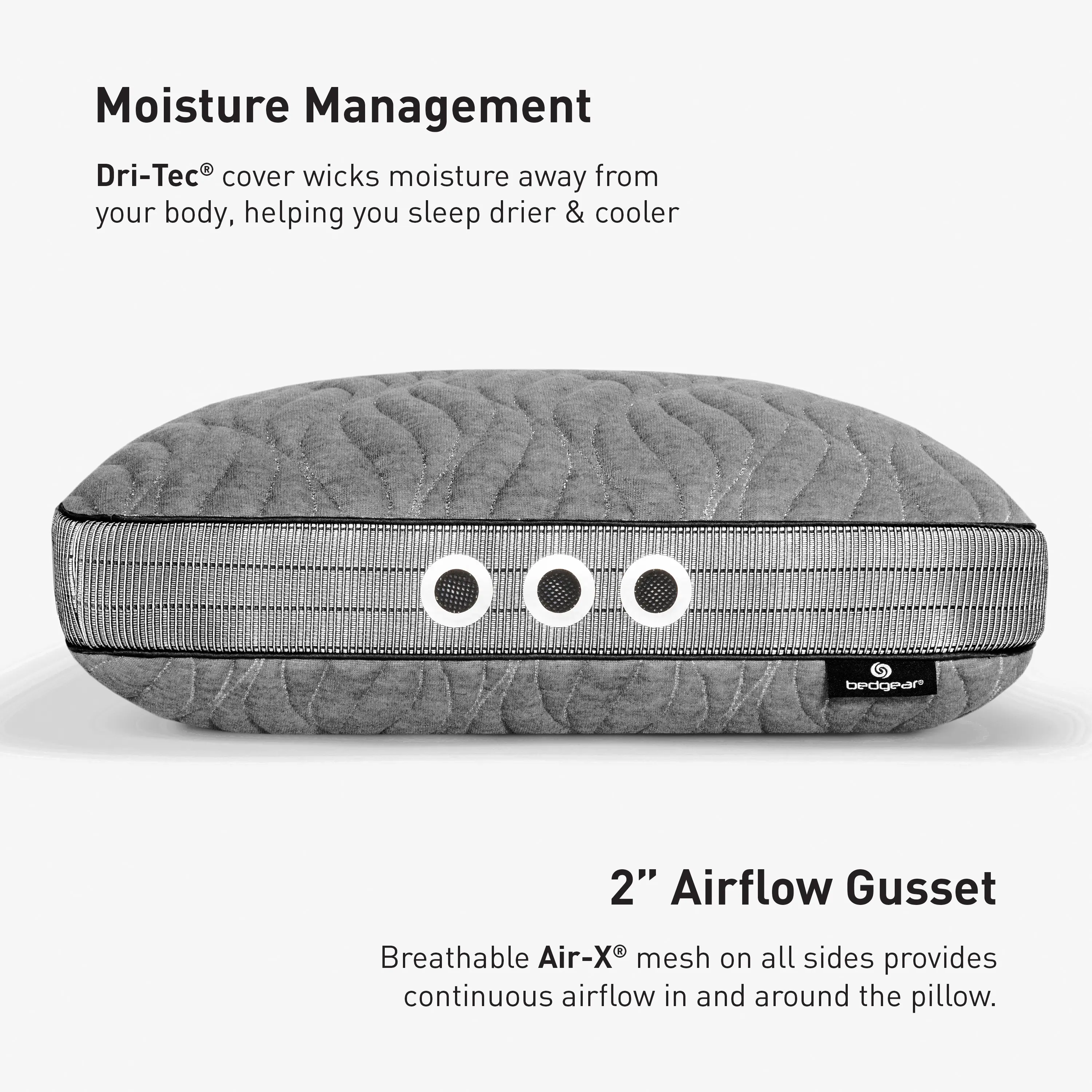 BGP03421P BedGear Aspen Performance® 1.0 Standard Pillow-5