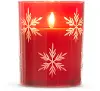 4 x 5 Red Glass Snow Candle