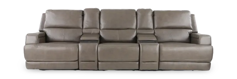 Rushton Lontra Leather 5 Piece Power Reclining Home Theater Set