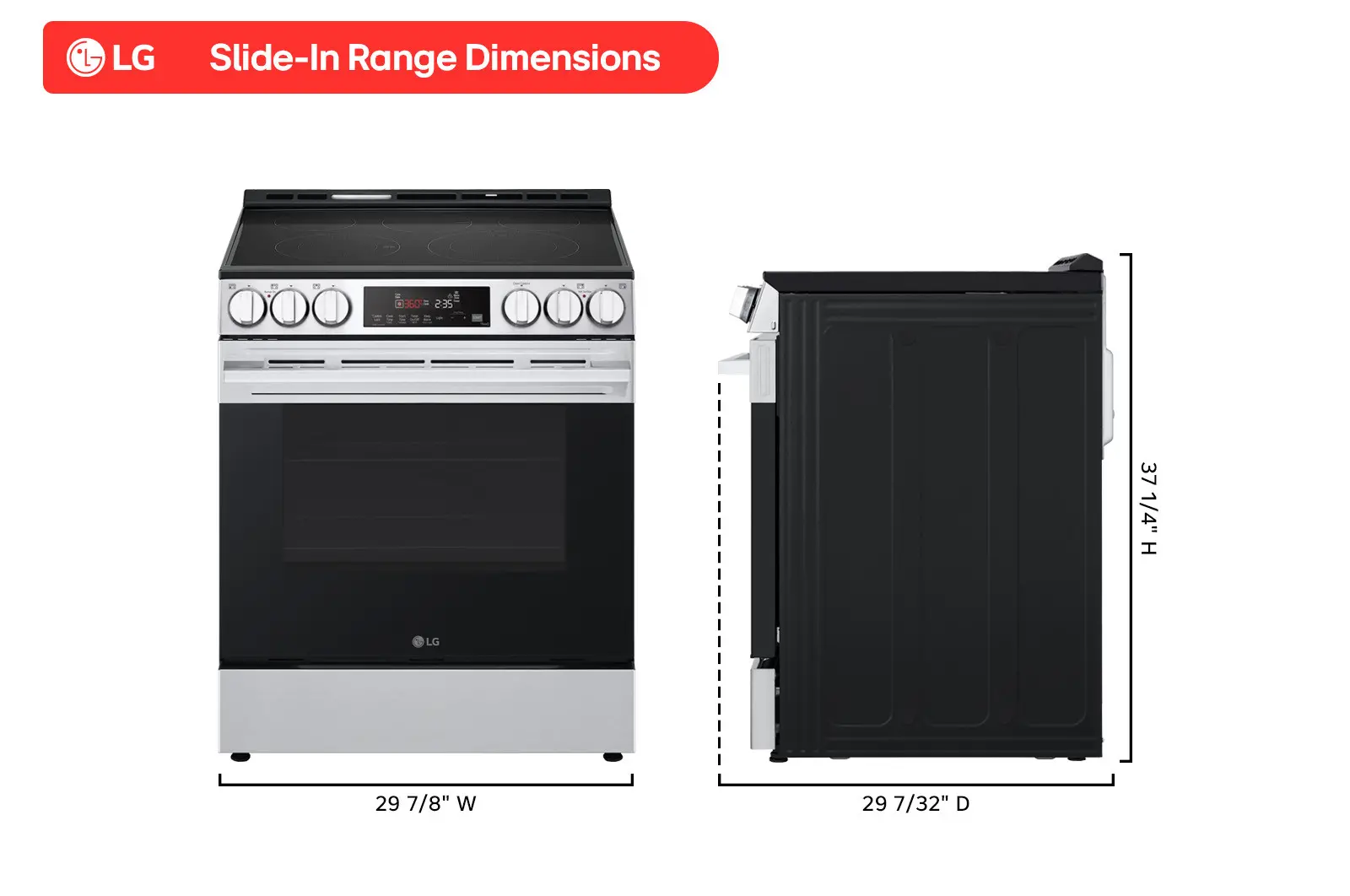 LSEL6333XE LG 6.3 Cu Ft Electric Single Oven Range - Stainless Steel-3