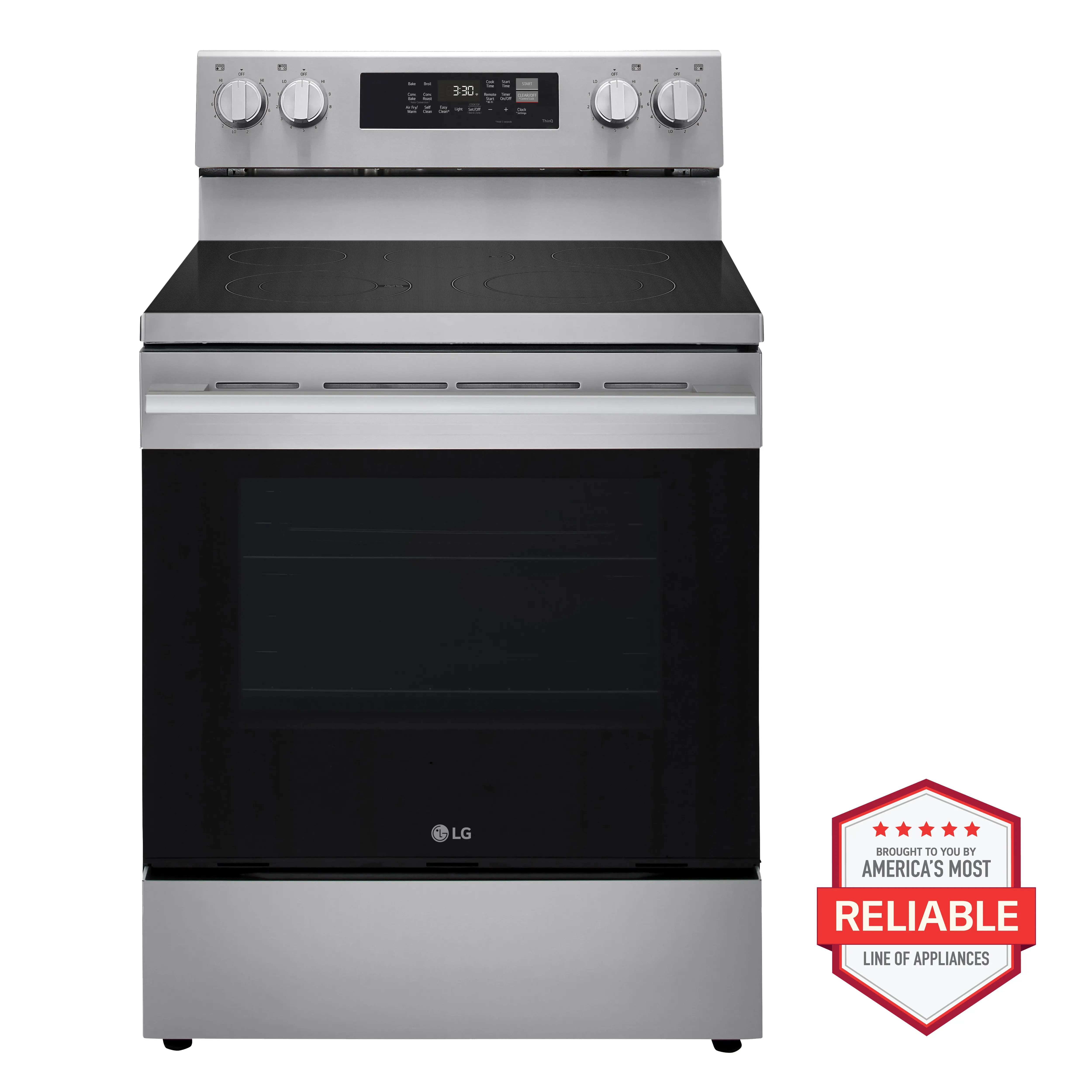 LREN6323YE LG 6.3 Cu Ft Electric Single Oven Range - Stainless Steel-2