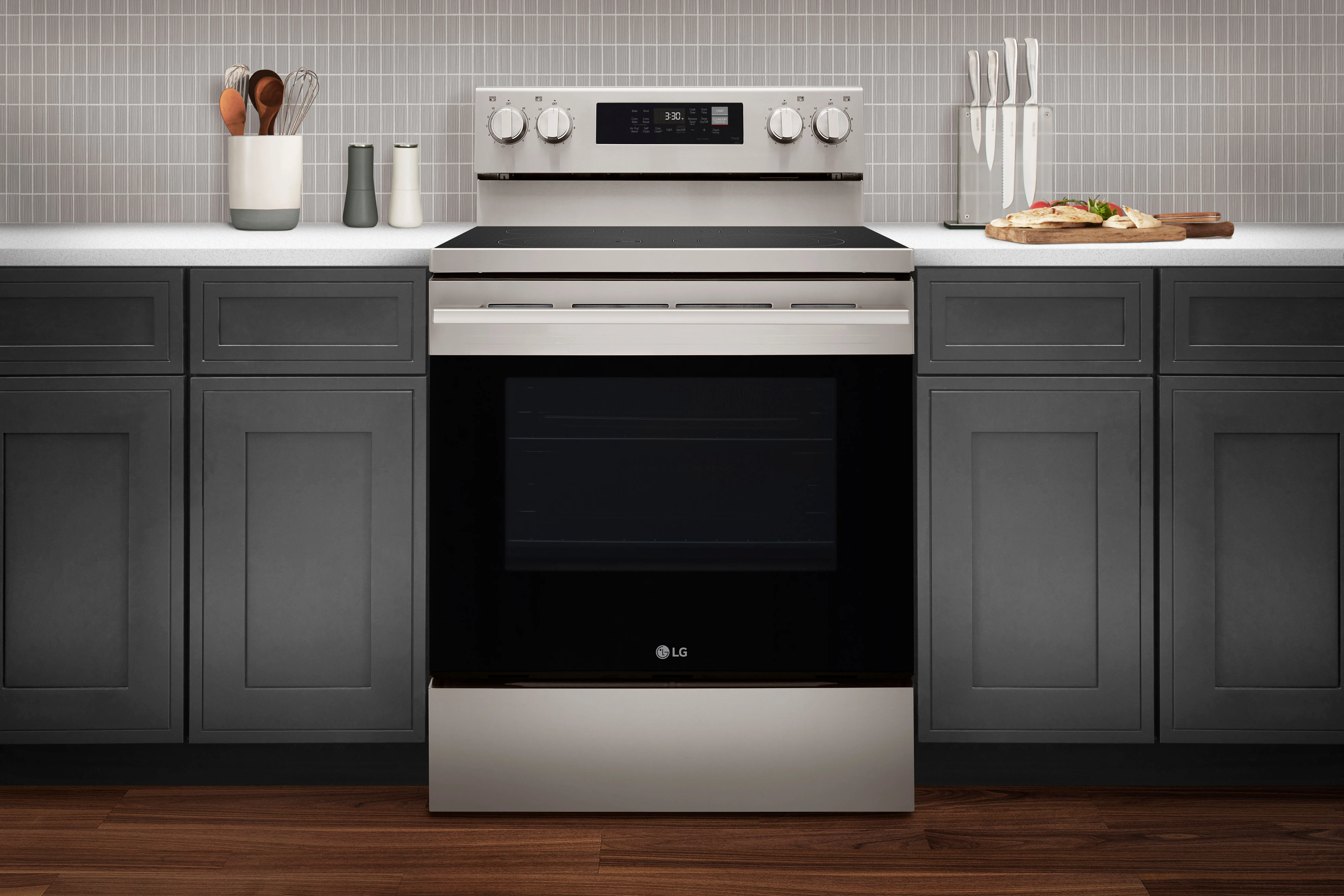LREN6323YE LG 6.3 Cu Ft Electric Single Oven Range - Stainless Steel-2