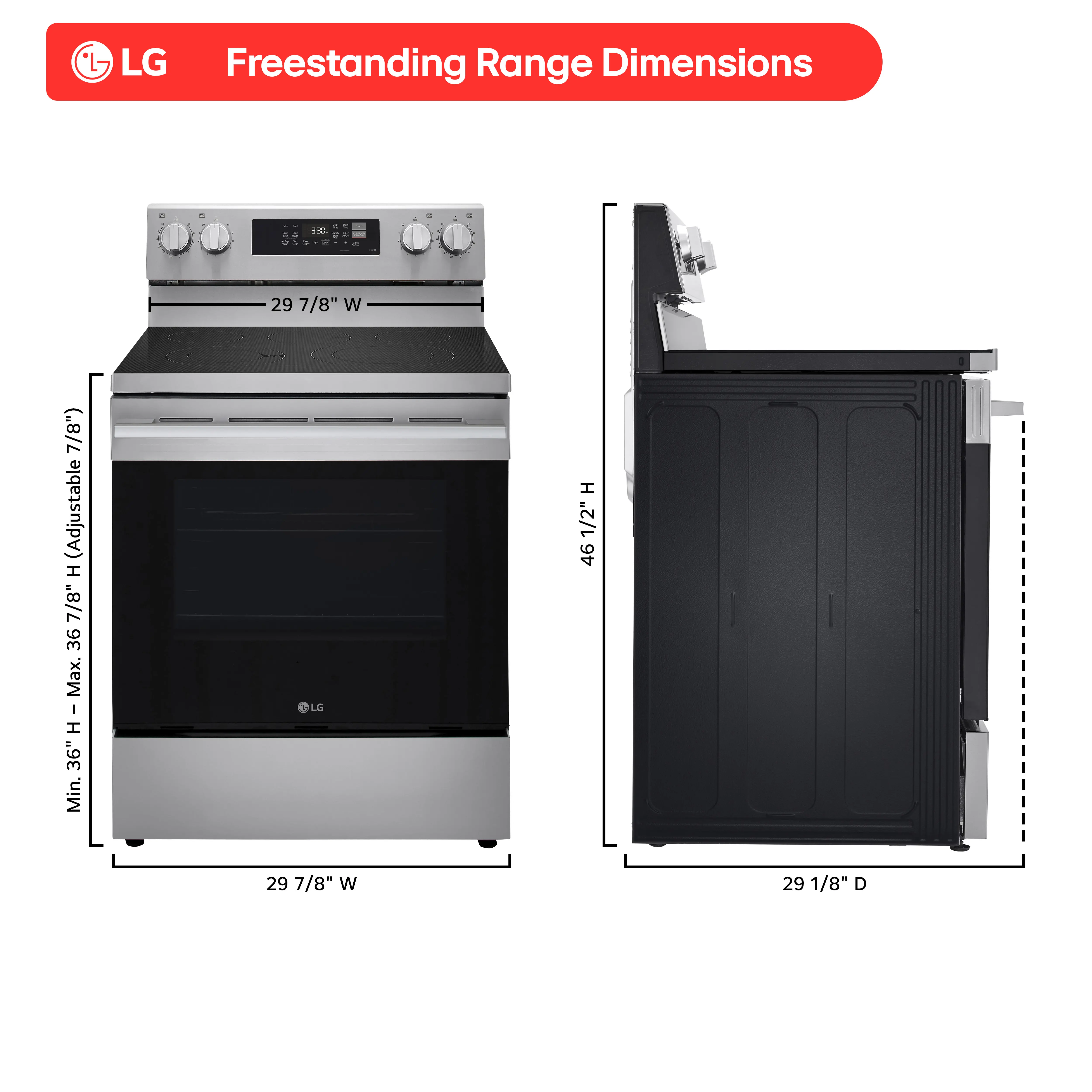 LREN6323YE LG 6.3 Cu Ft Electric Single Oven Range - Stainless Steel-3