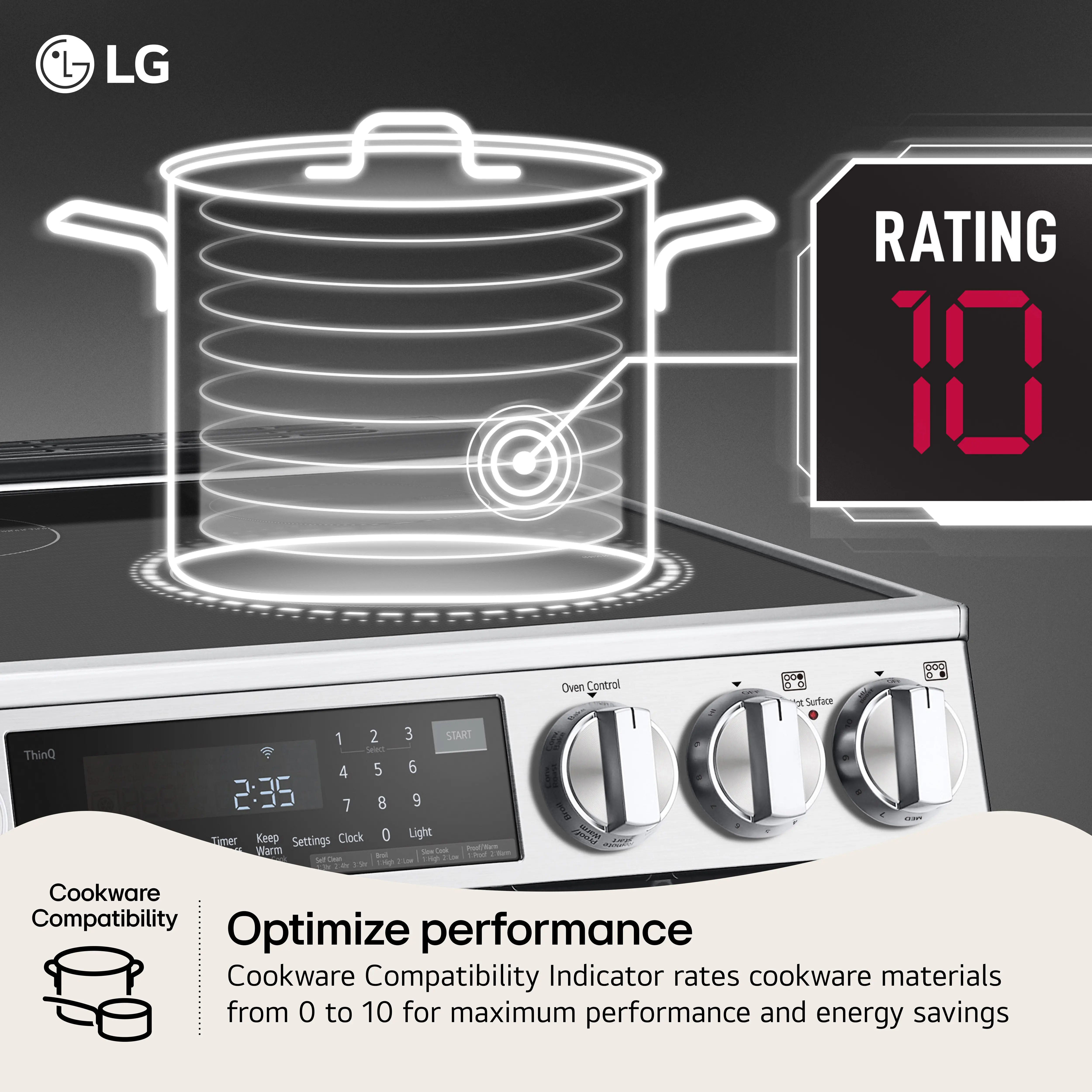 LSIL6334XE LG 6.3 Cu Ft Smart Induction Single Oven Range - Stainless Steel-8