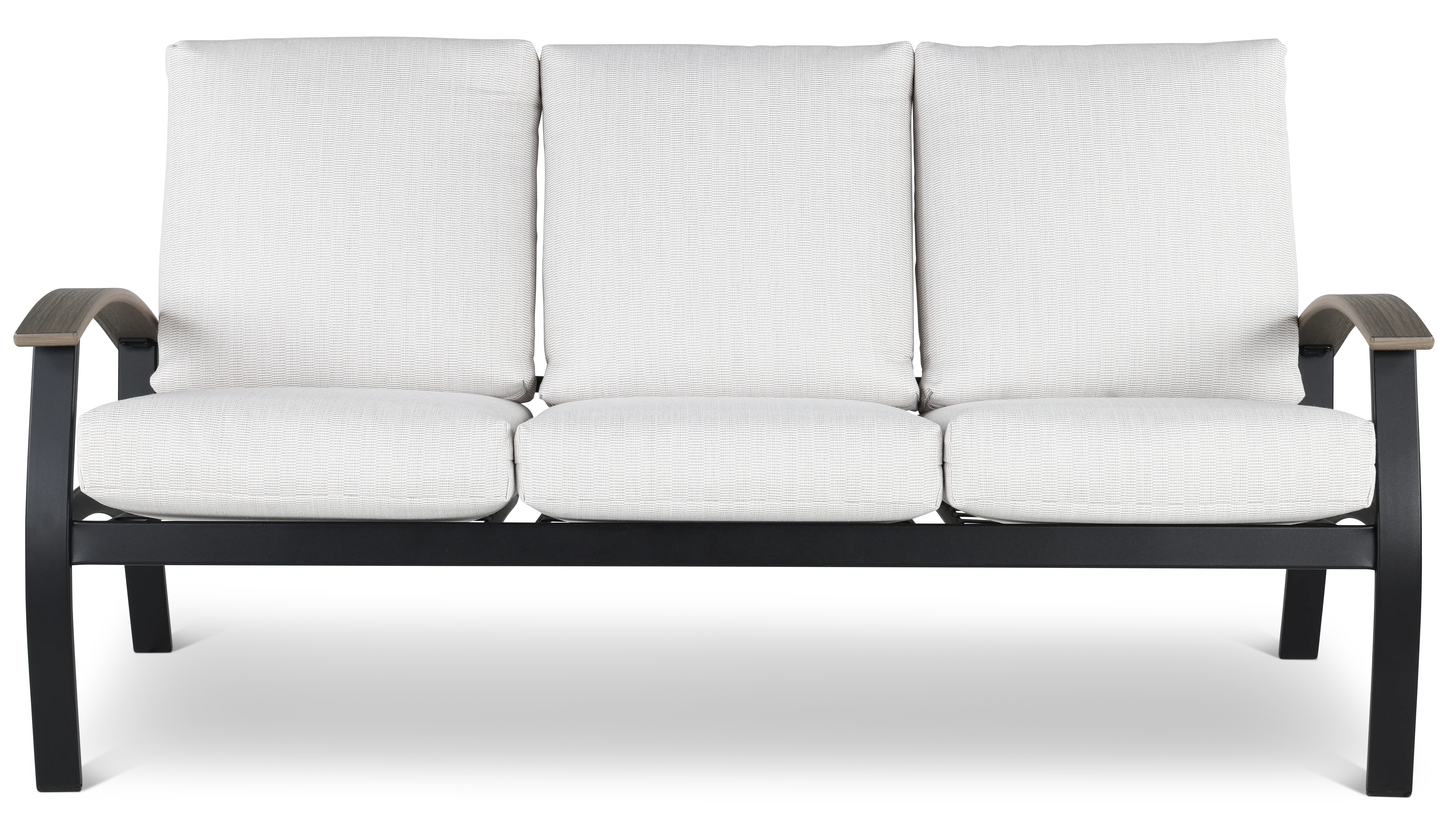 Belle Isle Black and Off White Patio Sofa-1