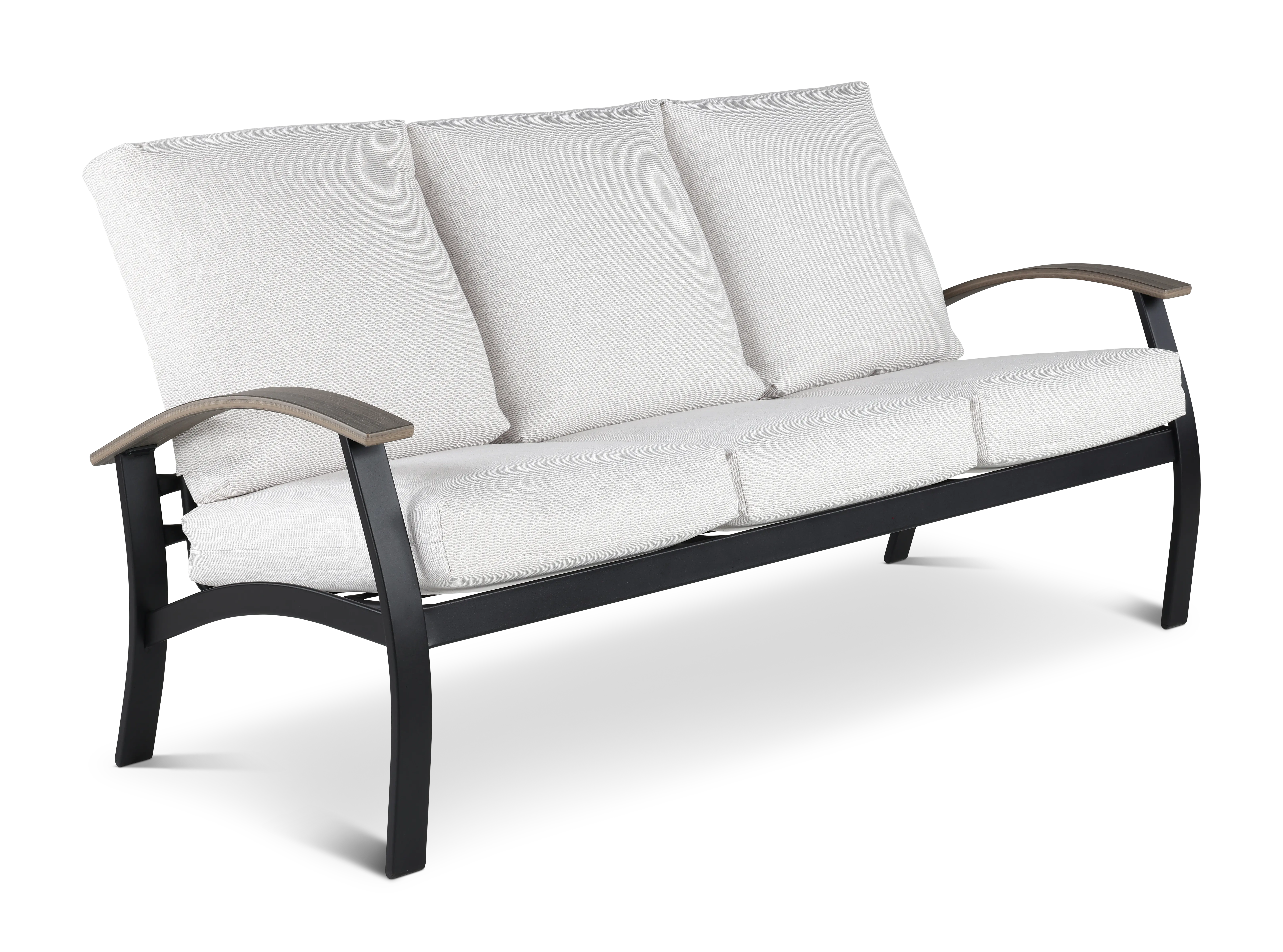 Belle Isle Black and Off White Patio Sofa-4