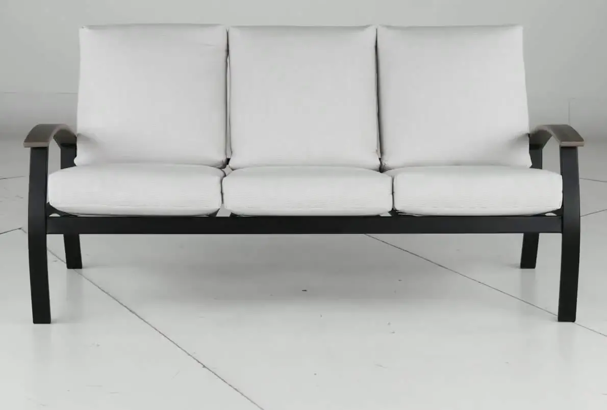 Belle Isle Black and Off White Patio Sofa-5