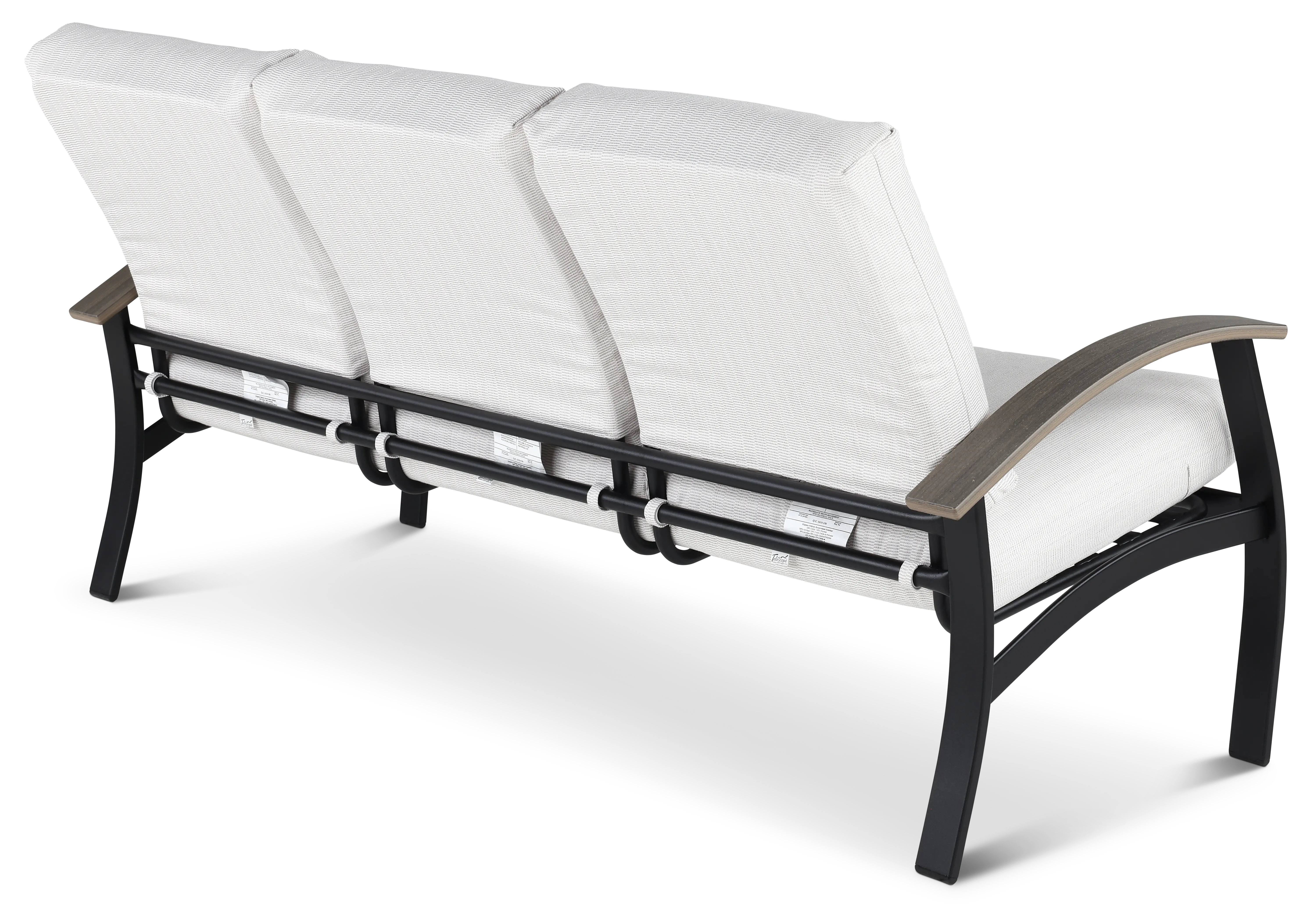 Belle Isle Black and Off White Patio Sofa-6