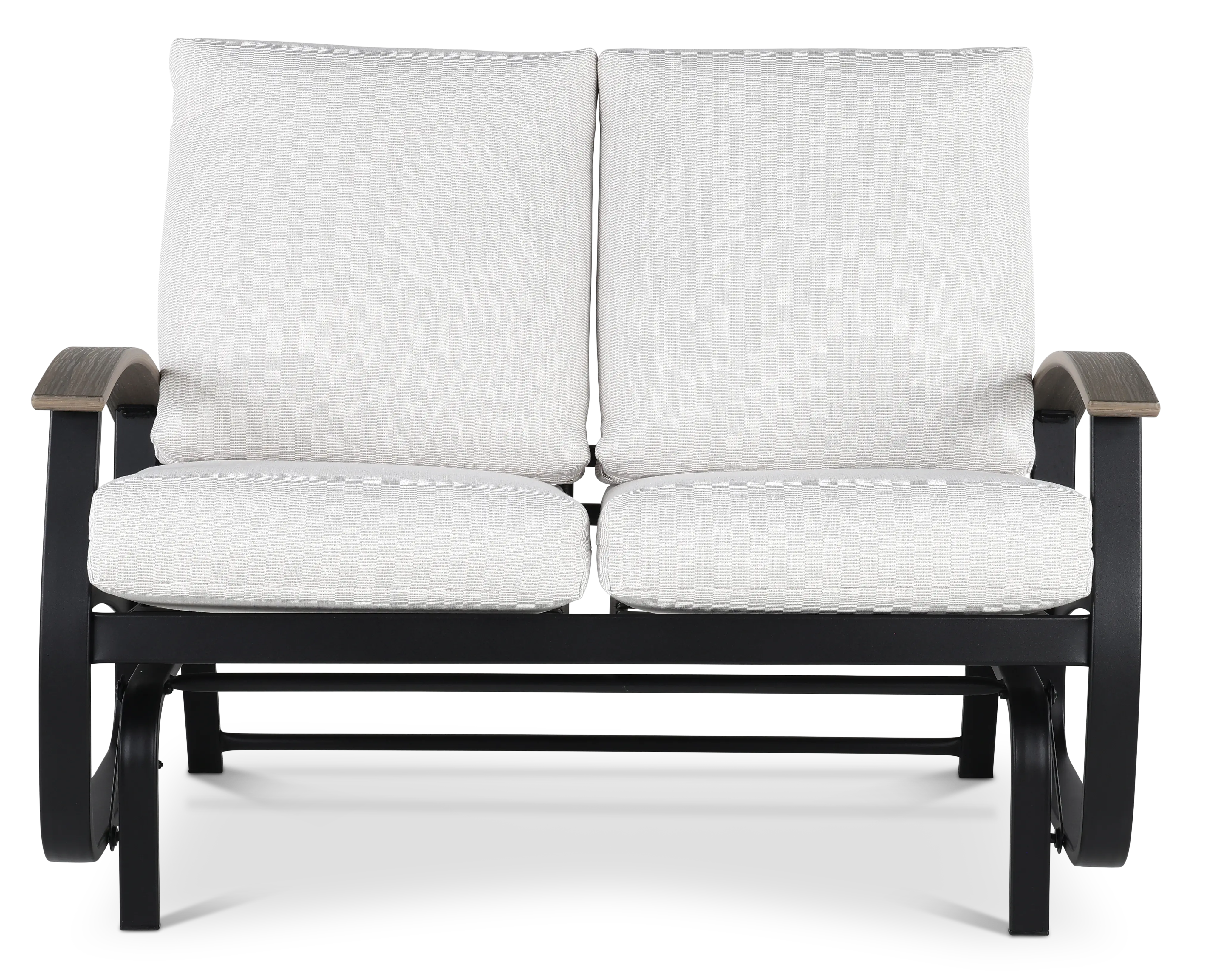 Belle Isle Black and Off White Patio Glider Love Seat-1