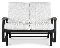 Belle Isle Black and Off White Patio Glider Love Seat
