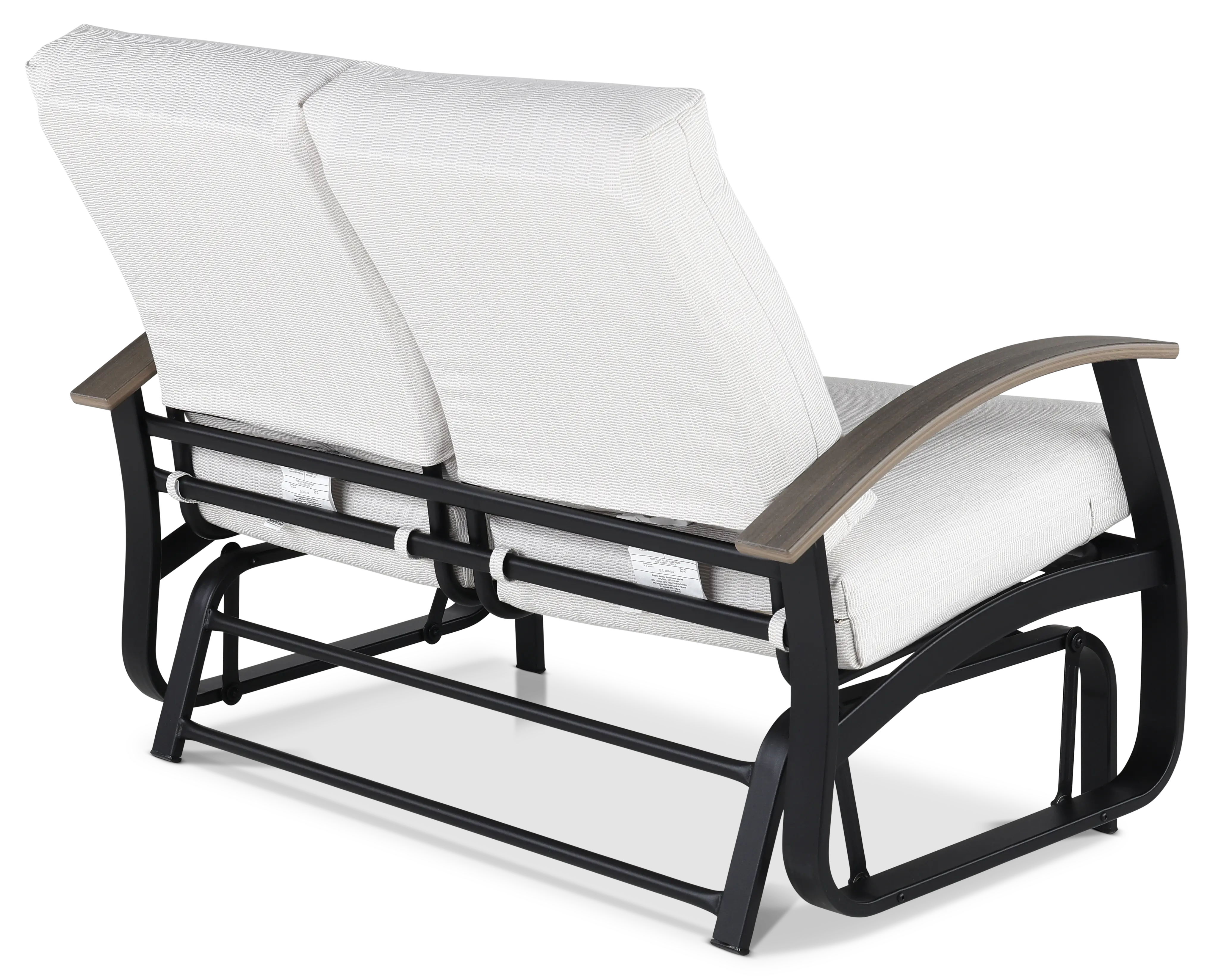 Belle Isle Black and Off White Patio Glider Love Seat-6
