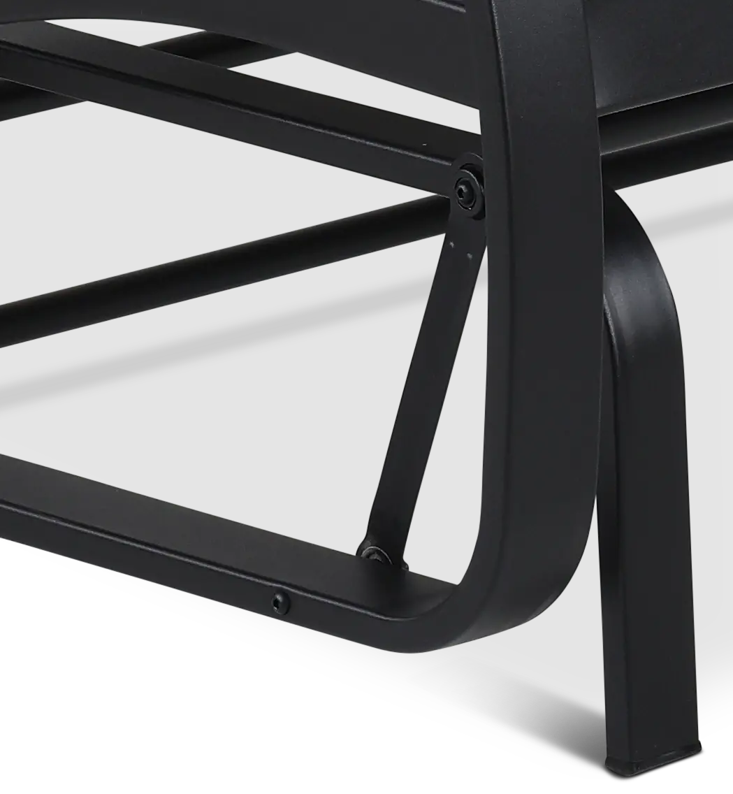 Belle Isle Black and Off White Patio Glider Love Seat-8