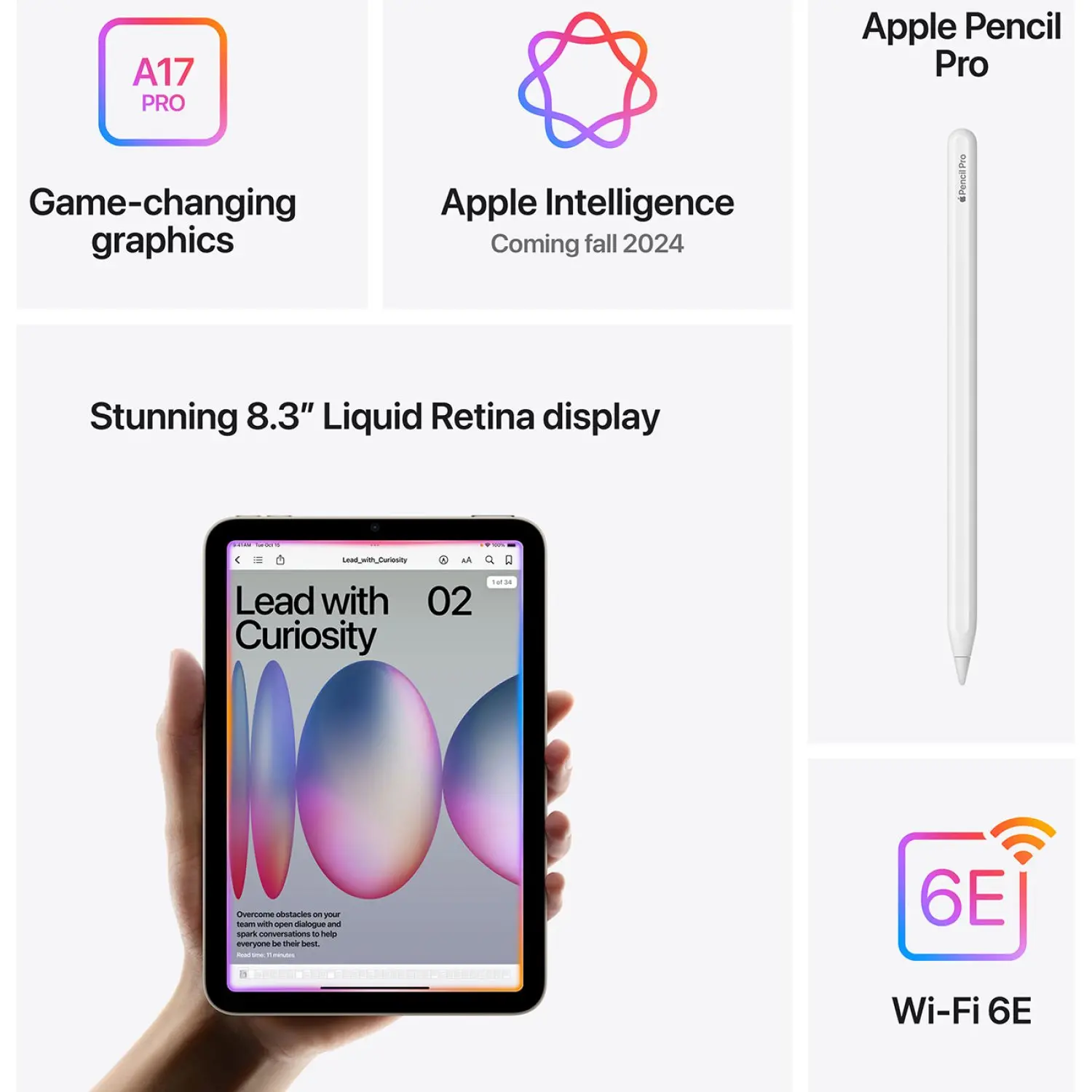 MXN63LL/A Apple iPad mini A17 Pro Chip Wi-Fi 128GB - Space Gray (Newest Model)-4