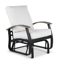 Belle Isle Black and Off White Patio Glider Chair