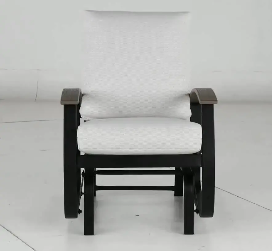 Belle Isle Black and Off White Patio Glider Chair-5