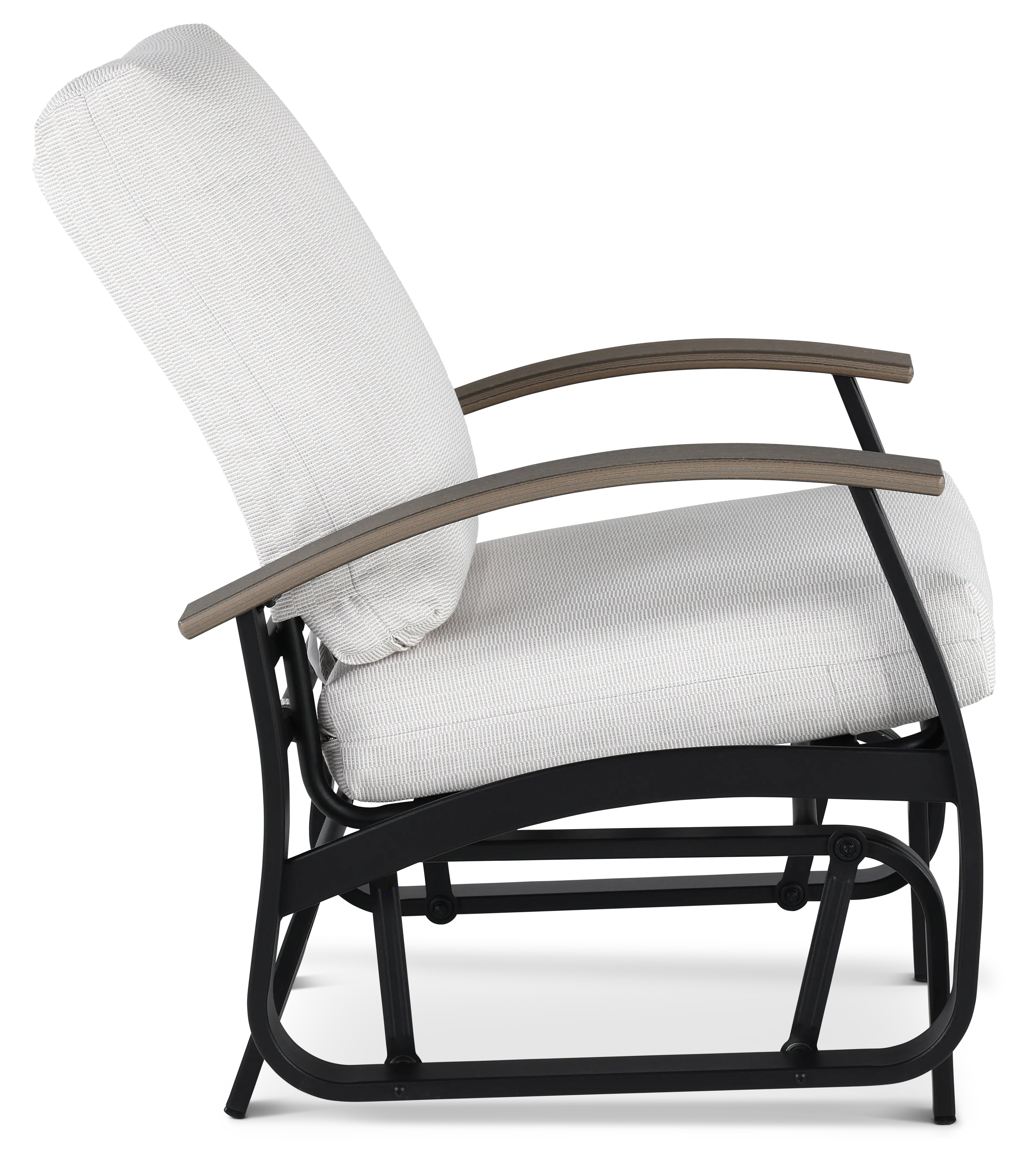 Belle Isle Black and Off White Patio Glider Chair-6