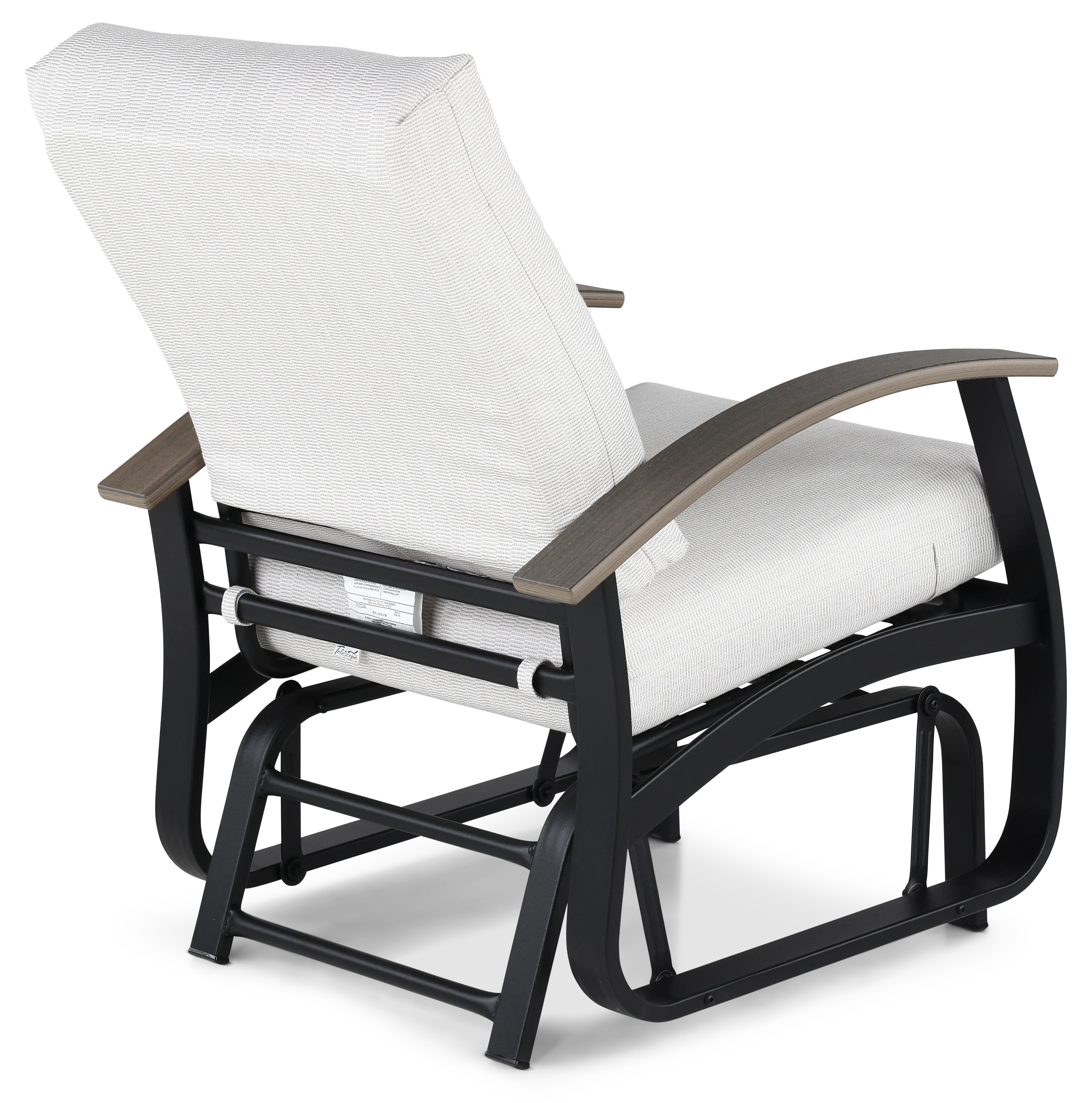 Belle Isle Black and Off White Patio Glider Chair-7