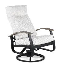 Belle Isle Black and Off White Patio Swivel Rocker