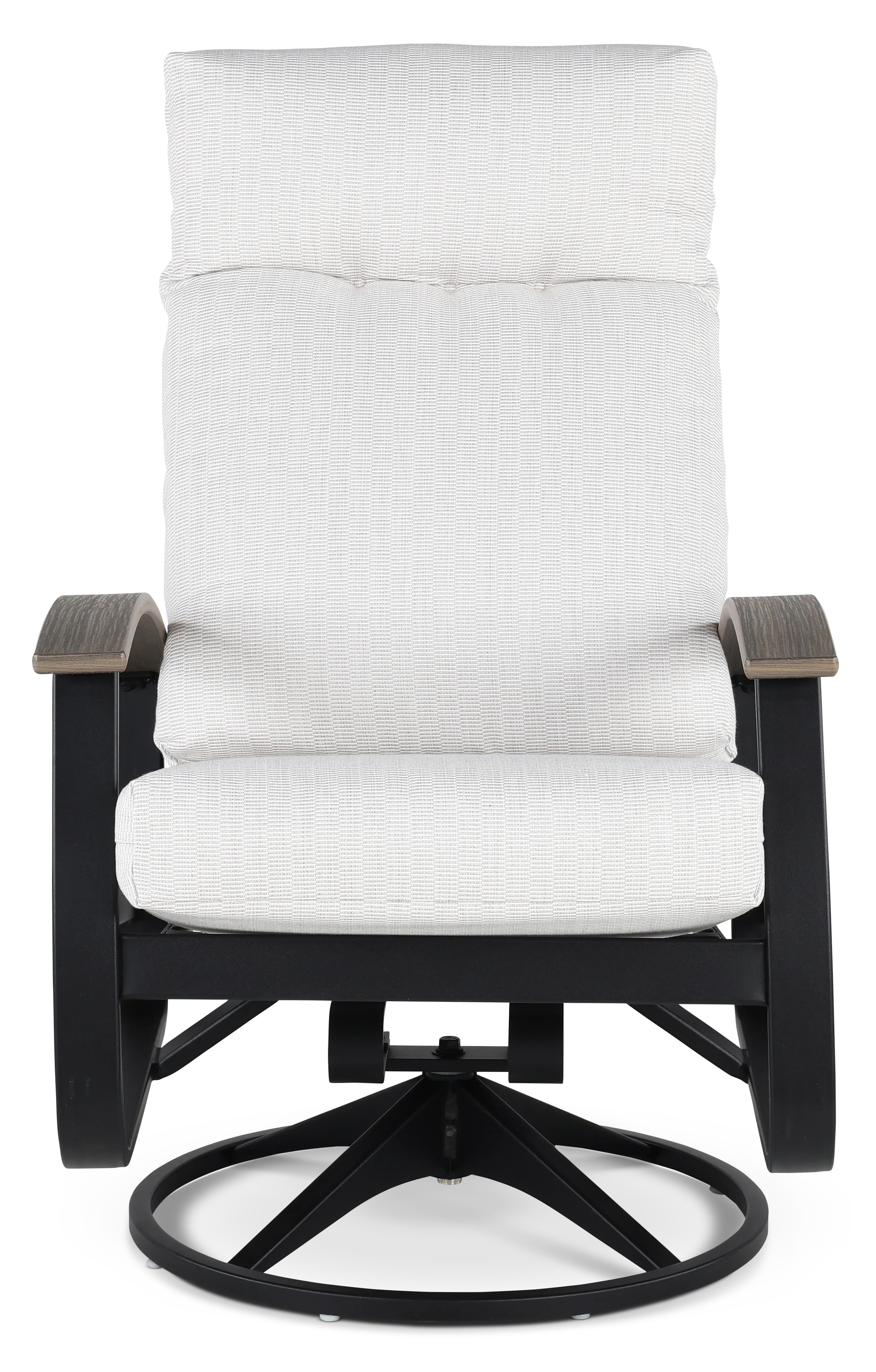 Belle Isle Black and Off White Patio Swivel Rocker-4