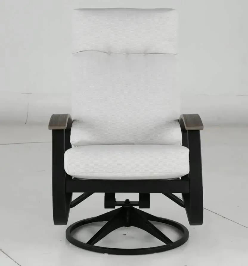 Belle Isle Black and Off White Patio Swivel Rocker-5