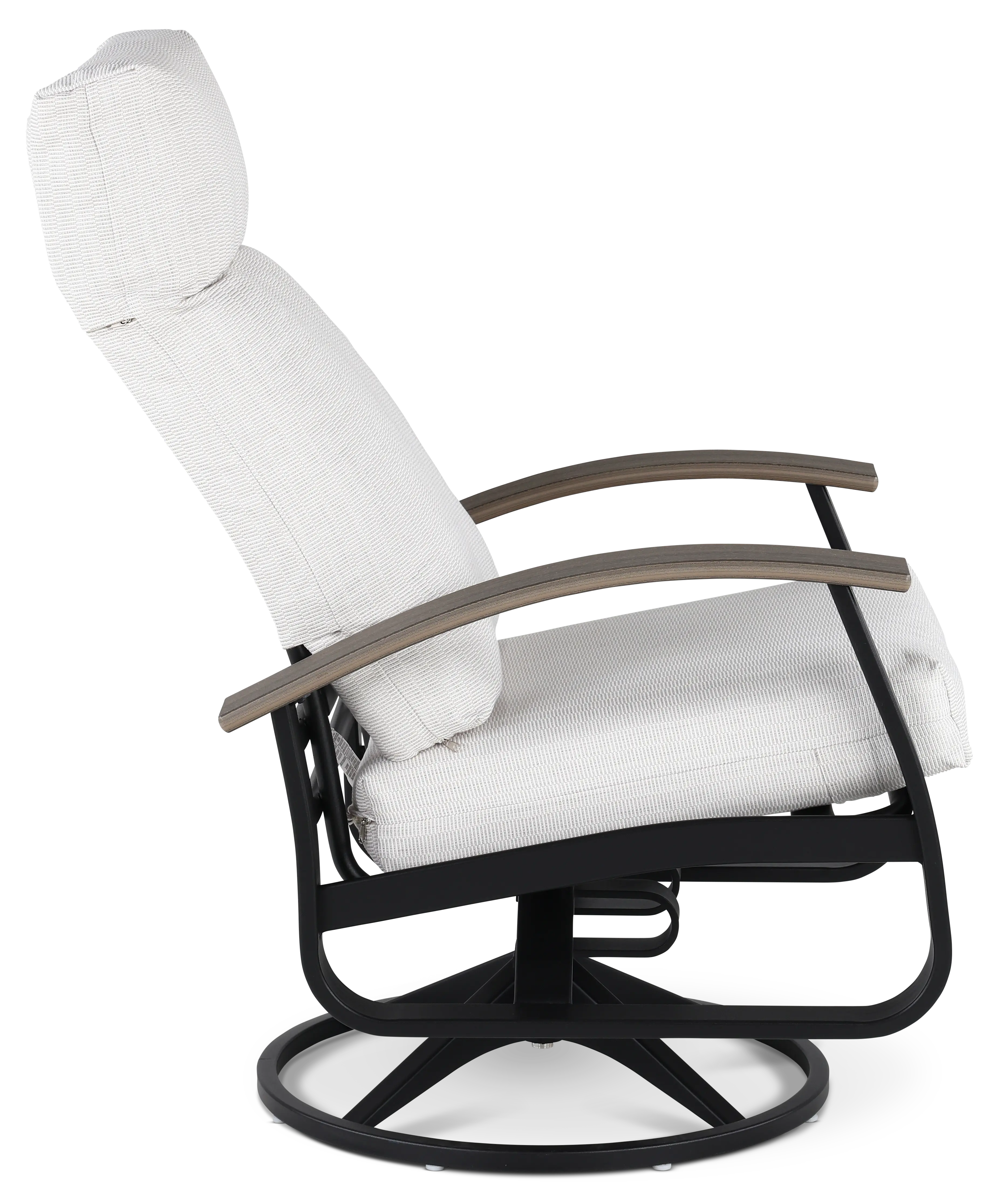 Belle Isle Black and Off White Patio Swivel Rocker-6