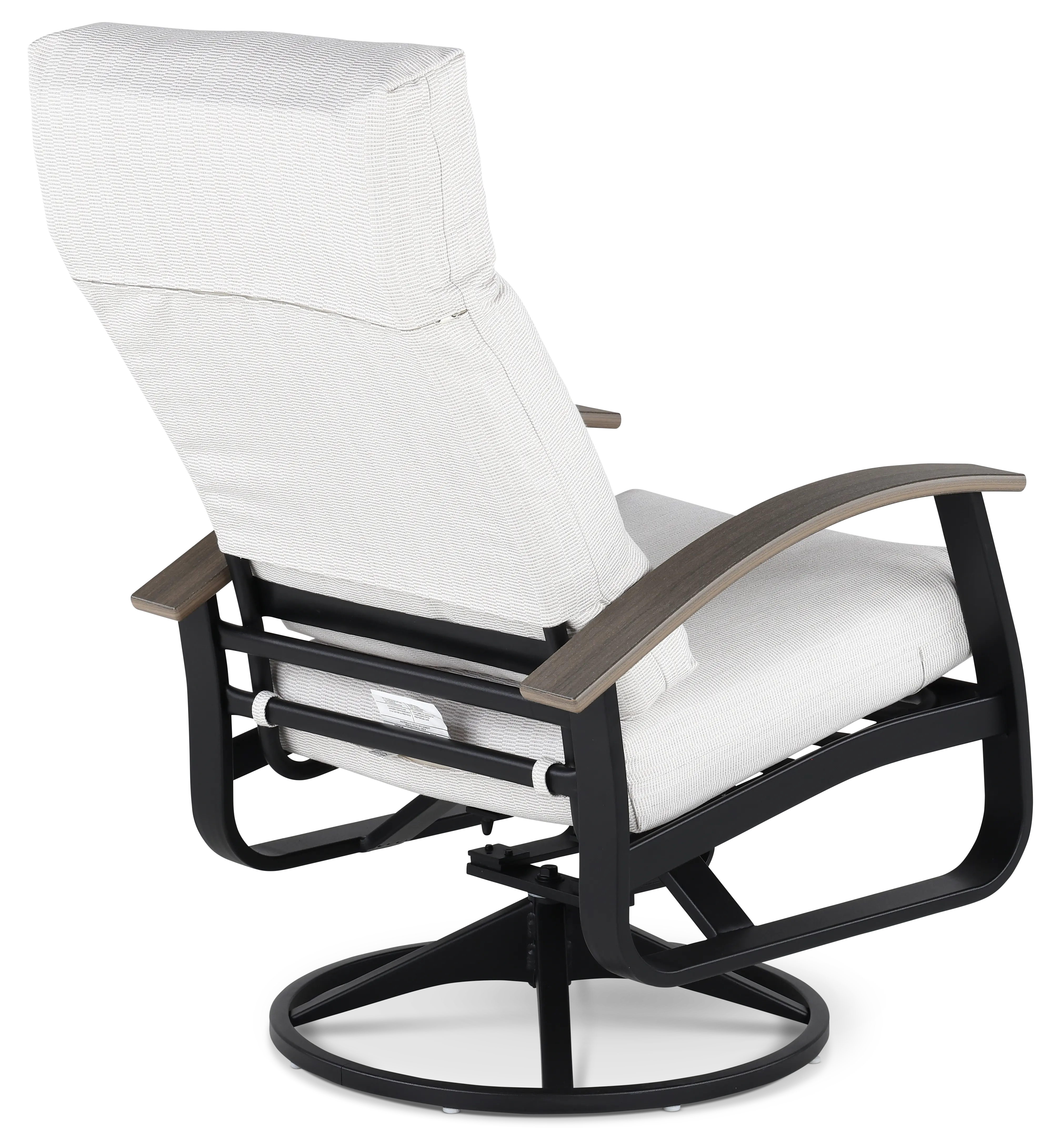 Belle Isle Black and Off White Patio Swivel Rocker-7