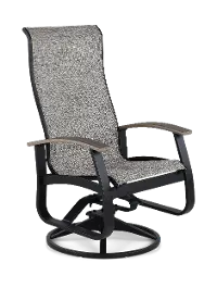 Belle Isle Black Patio Sling Swivel Rocker