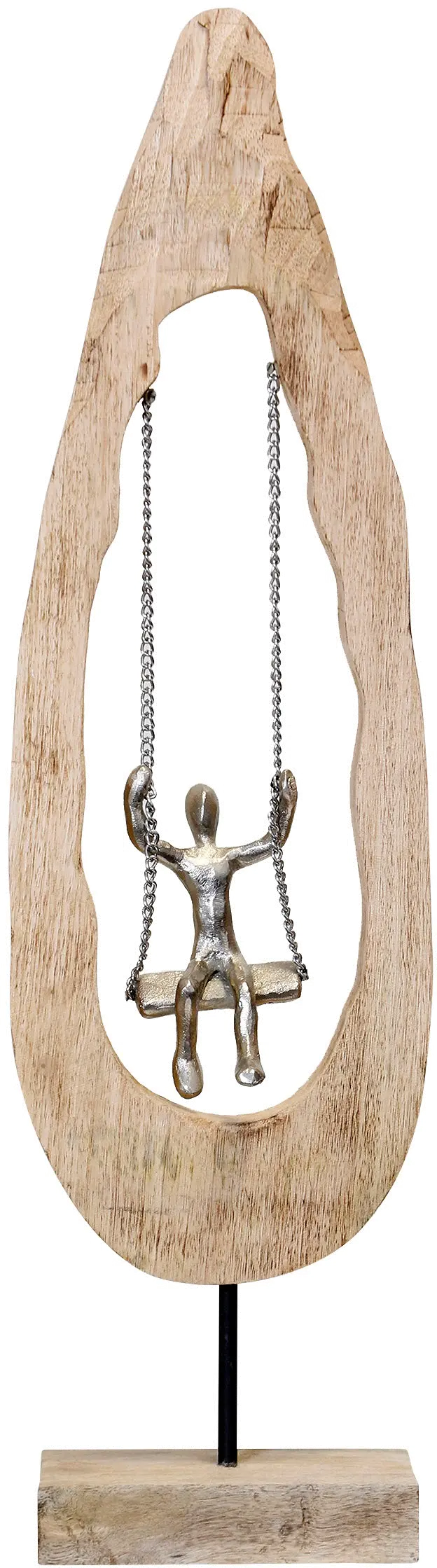 Natural Wood Figures Swing in Log-1