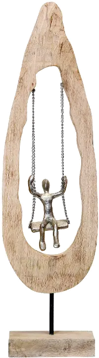 Natural Wood Figures Swing in Log
