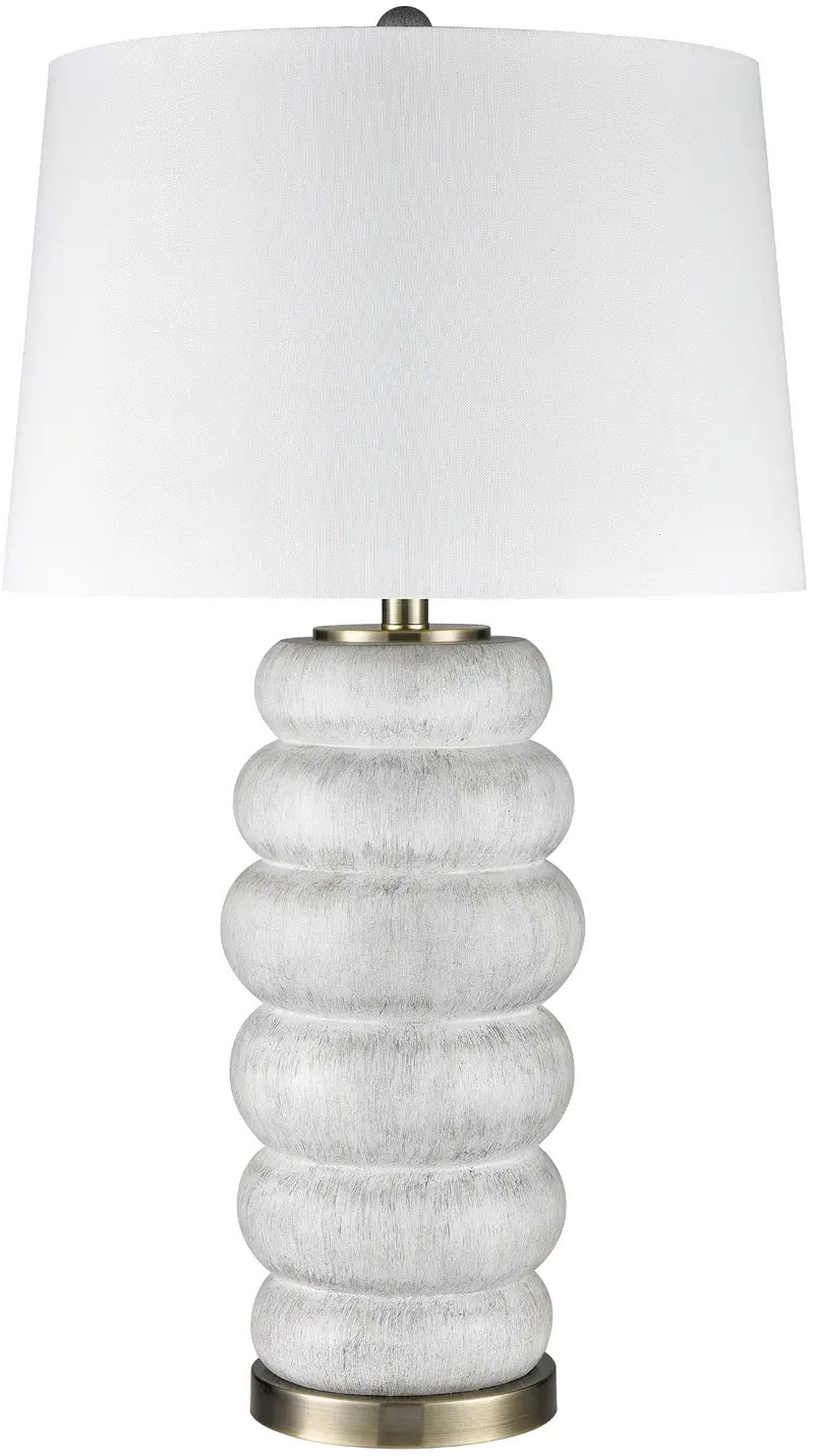 White Washed Table Lamp