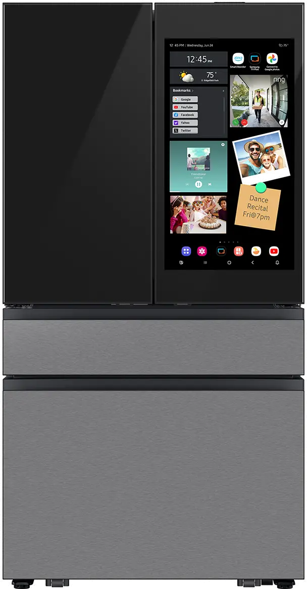 Samsung Bespoke 29 Cu Ft French Door Refrigerator - Charcoal Glass and Stainless Steel-1