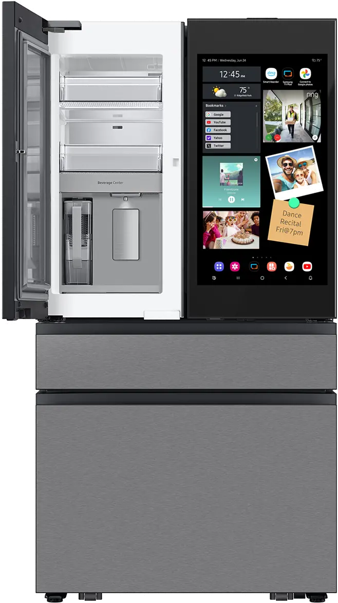 Samsung Bespoke 29 Cu Ft French Door Refrigerator - Charcoal Glass and Stainless Steel-10