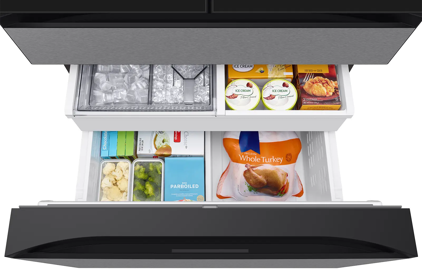 Samsung Bespoke 29 Cu Ft French Door Refrigerator - Charcoal Glass and Stainless Steel-13