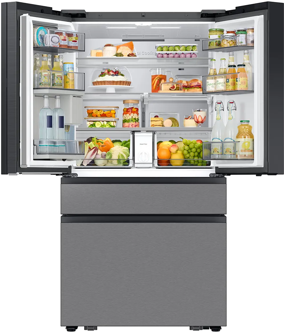 Samsung Bespoke 29 Cu Ft French Door Refrigerator - Charcoal Glass and Stainless Steel-14