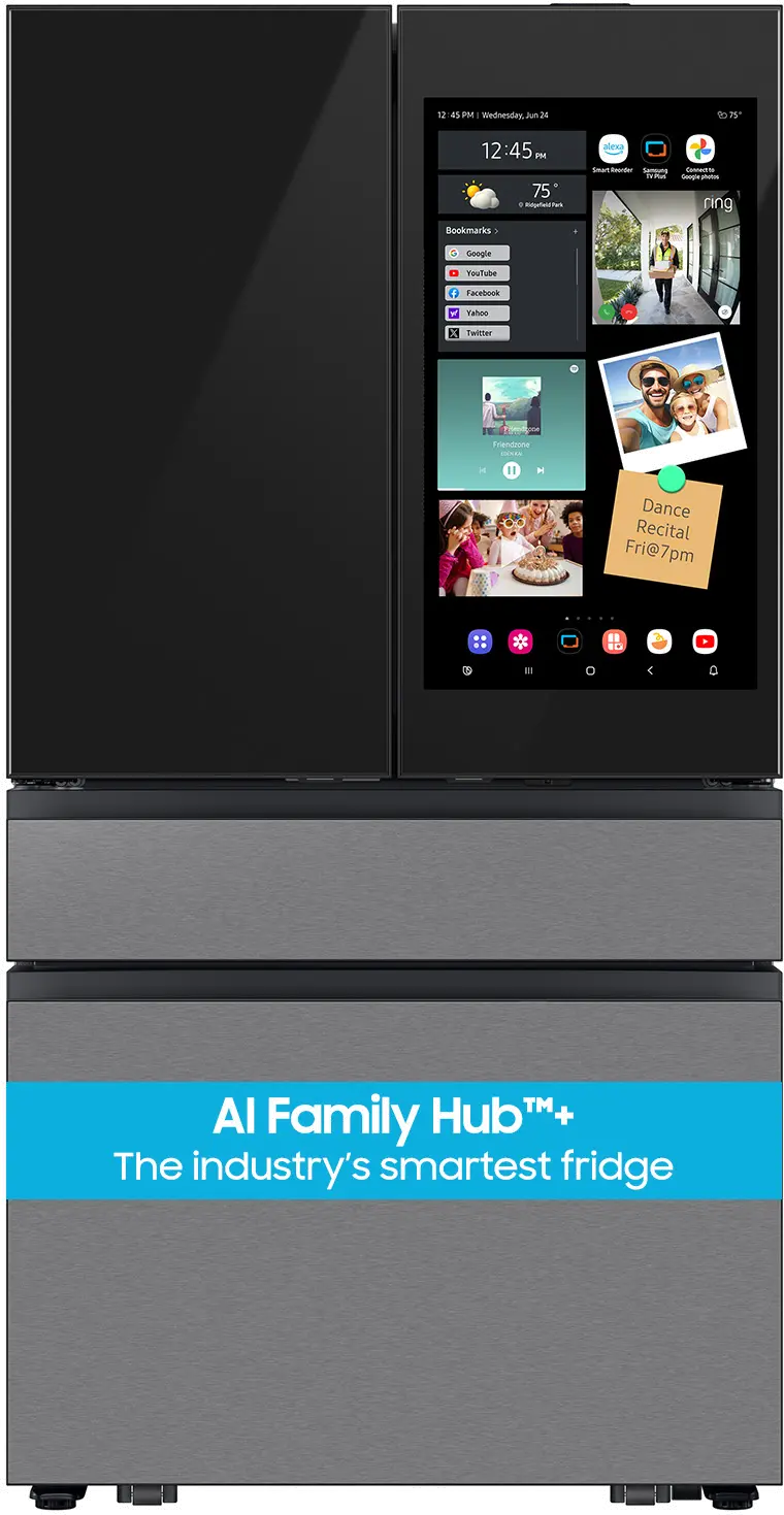 Samsung Bespoke 29 Cu Ft French Door Refrigerator - Charcoal Glass and Stainless Steel-15