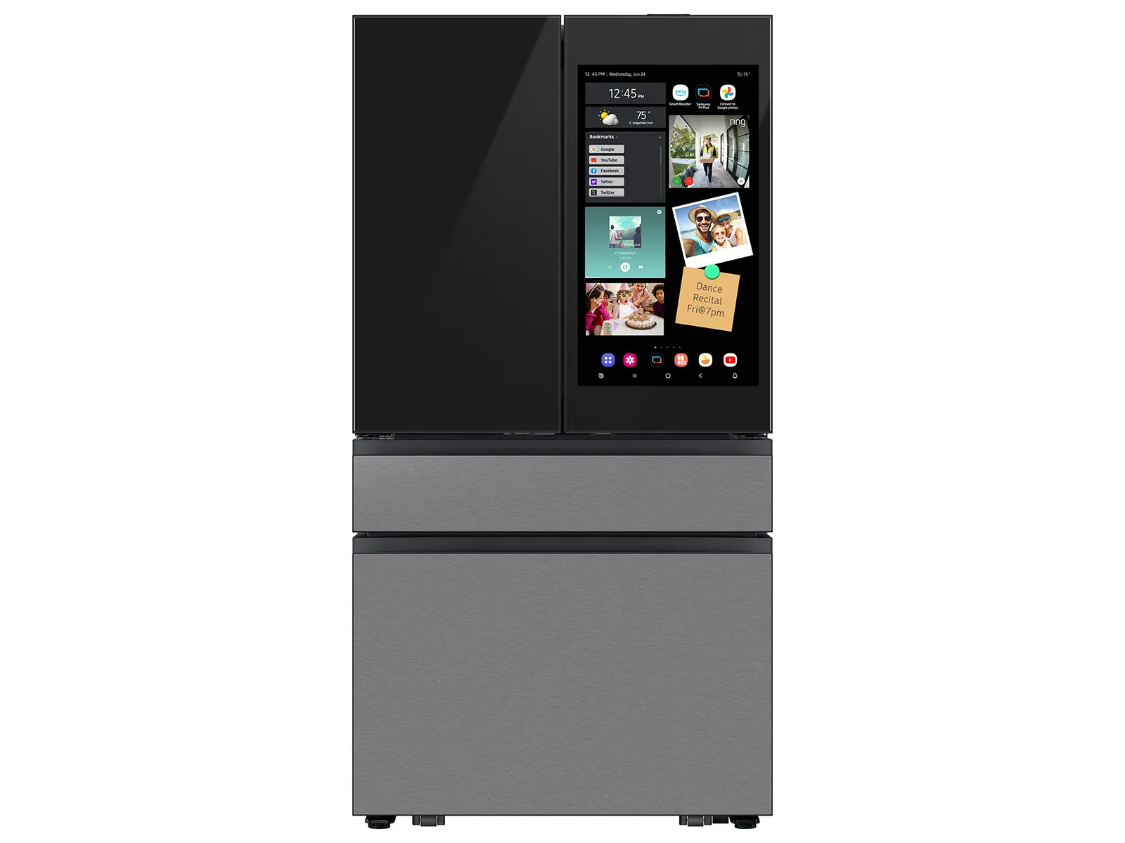 Samsung Bespoke AI 29 Cu Ft French Door Refrigerator – Charcoal Glass and Stainless Steel with AI Family Hub™+-1