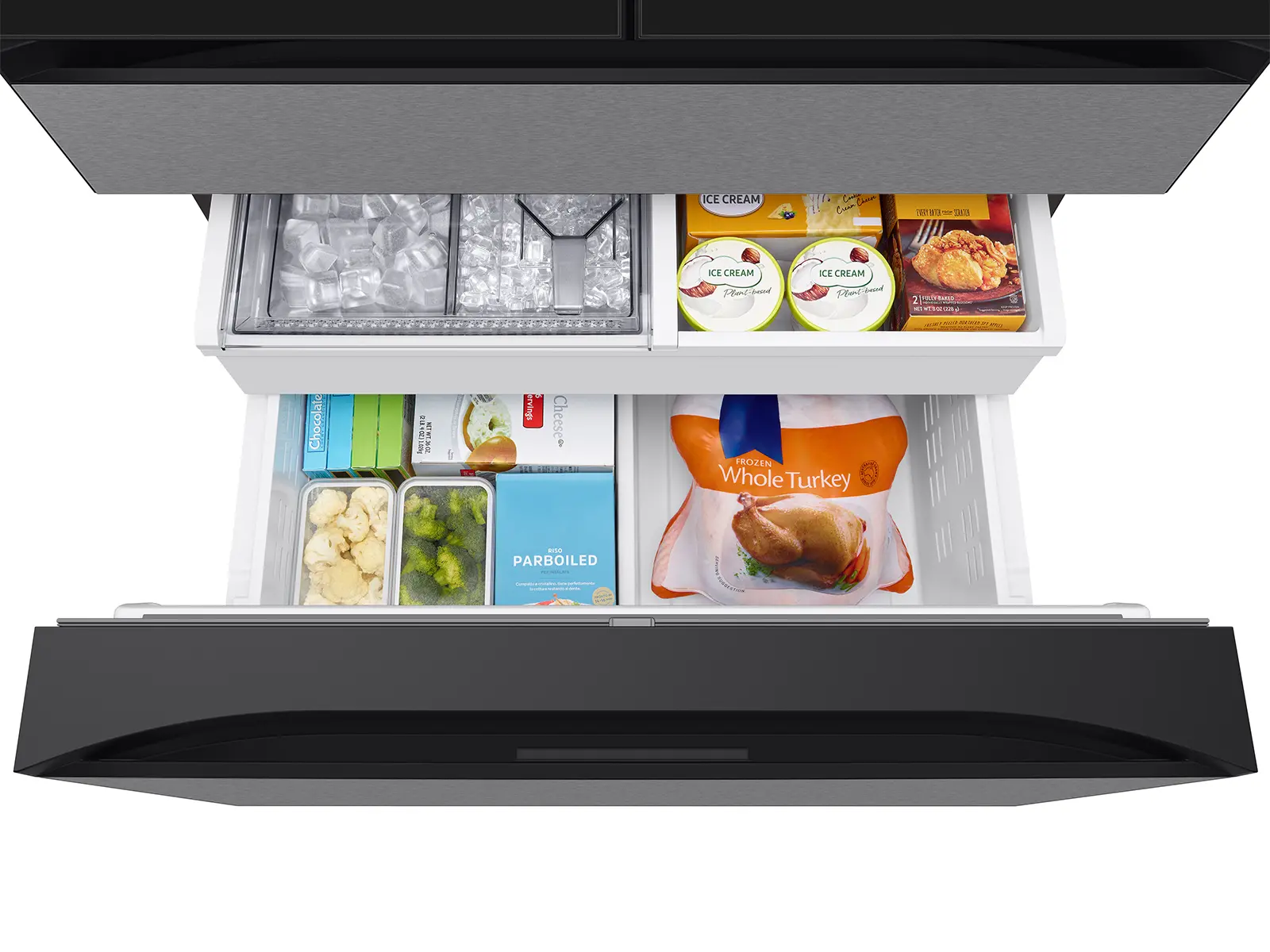 Samsung Bespoke AI 29 Cu Ft French Door Refrigerator – Charcoal Glass and Stainless Steel with AI Family Hub™+-13