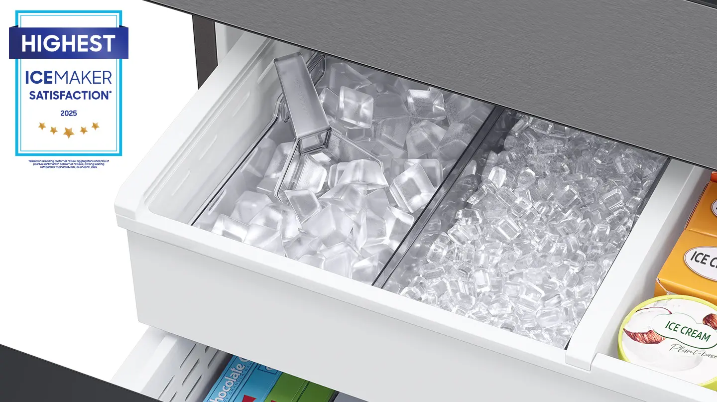 Samsung Bespoke AI 29 Cu Ft French Door Refrigerator – Charcoal Glass and Stainless Steel with AI Family Hub™+-14
